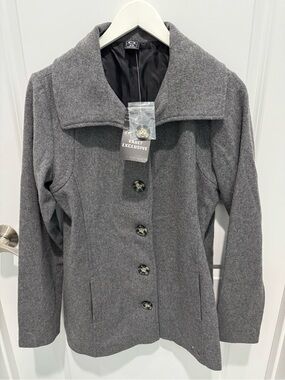 Oakley women’s Charcoal Grey wool blend peacoat  New with Tags Size M
